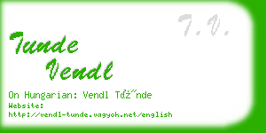 tunde vendl business card